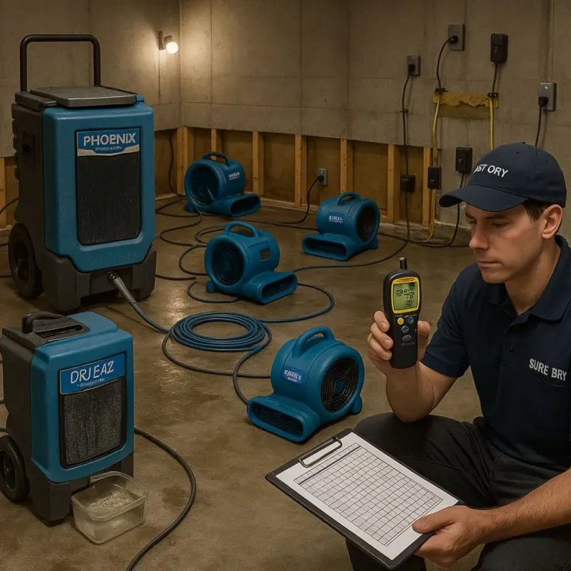 Structural Drying and Dehumidification process in Danville, OH